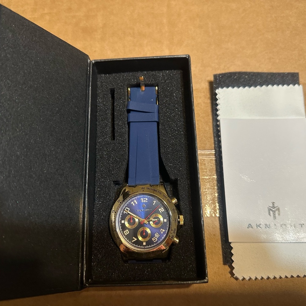 Aknight Blue and Gold Watch